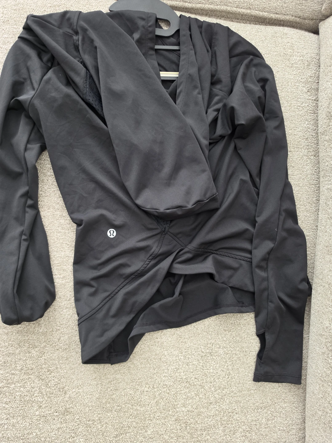 Lululemon Black Hooded Long Sleeve Top