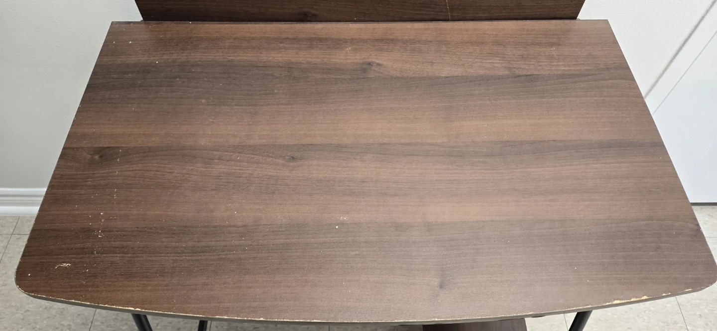 Vintage Wooden Desk with Shelf - photo 3