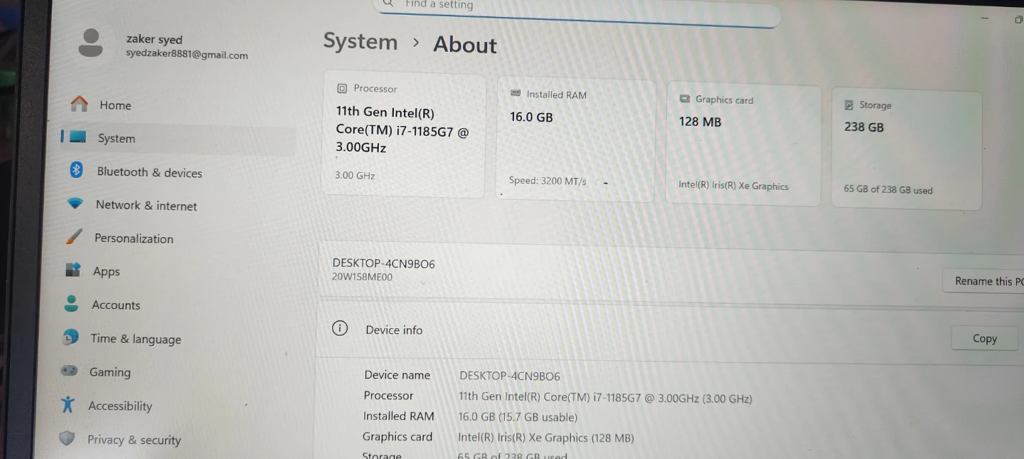 LENOVO THINK PAD T14 GEN 2  I7-11TH GENERATION  TOUCH SCREEN - photo 3