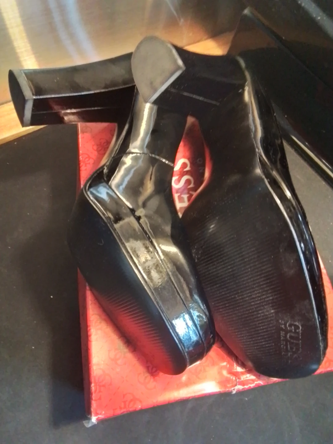 Guess Black Patent Heels Size 10 M - photo 5