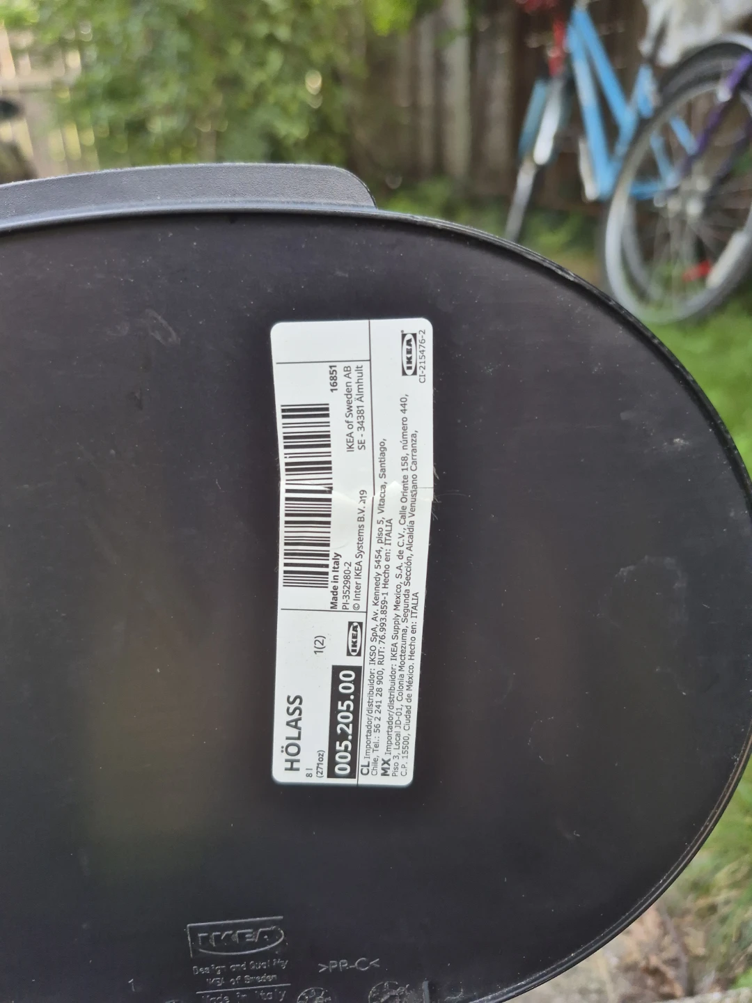 IKEA HÖLASS Black Trash Can with Lid - photo 3