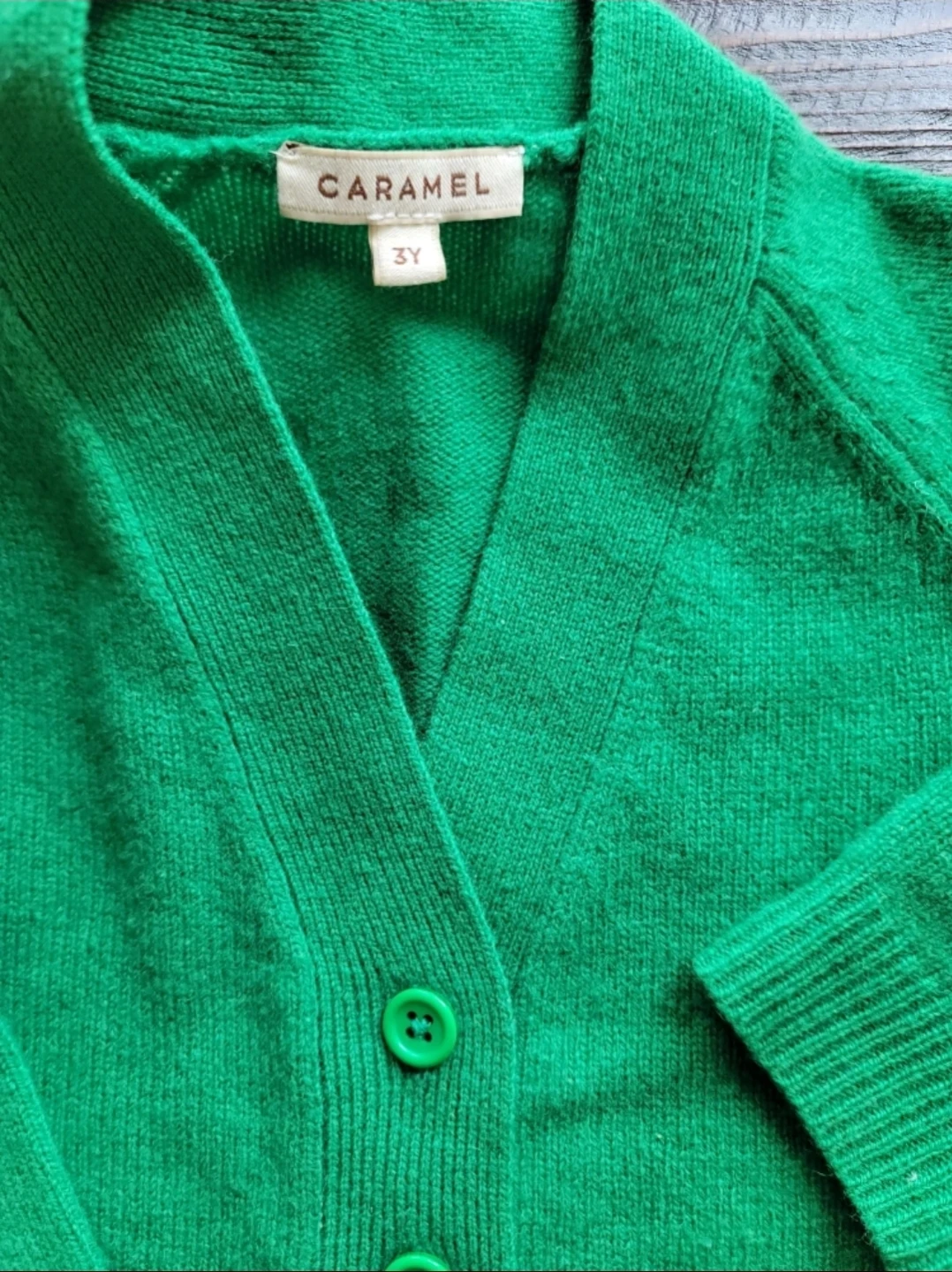 Caramel Kids Green Cardigan Size 3Y - photo 2