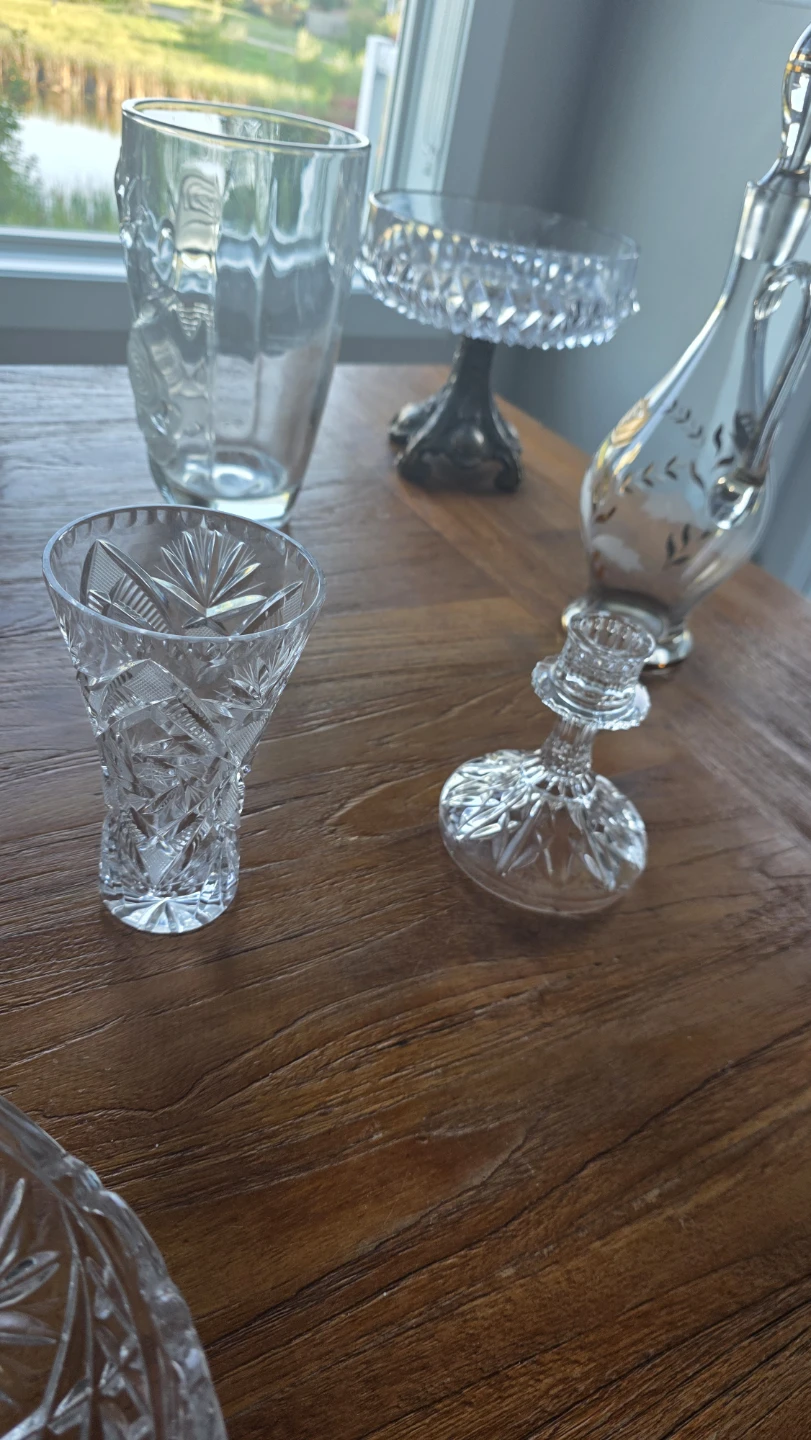 Set of Crystal Glass Bowls and Pitcher - photo 3