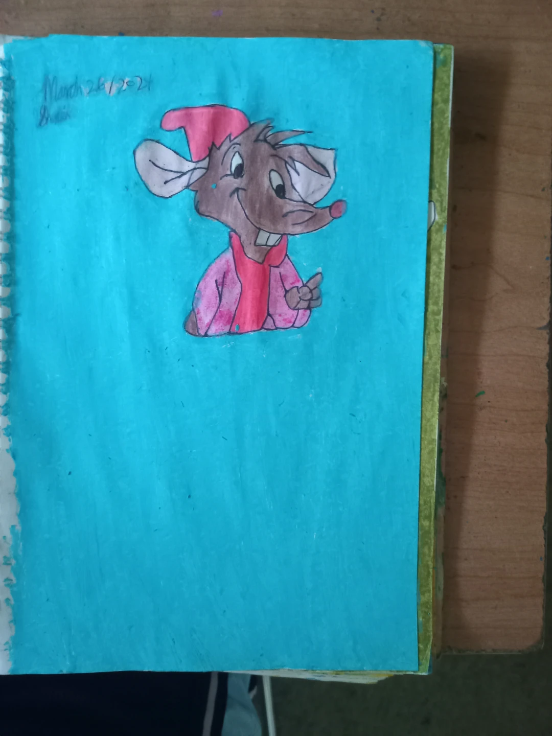 Light Blue Background: Rat Drawing by Sherwin - photo 2