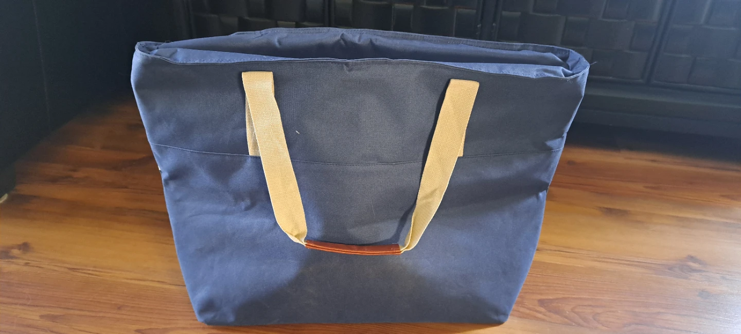 Blue and White Striped Insulated Tote Bag - photo 3