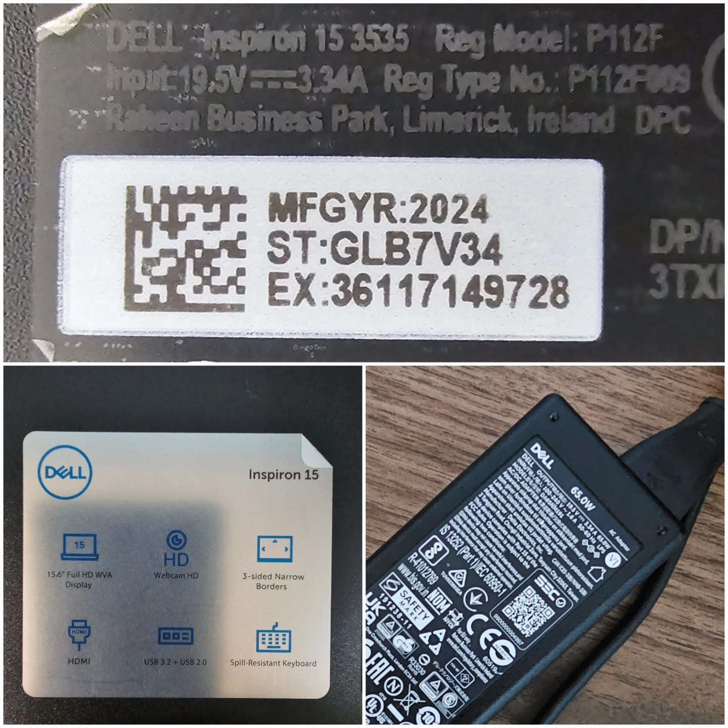 warranty 2027 - 2024 Ryzen 5 7520U 8gb DDR5 512GB Inspiron 3535 - photo 3