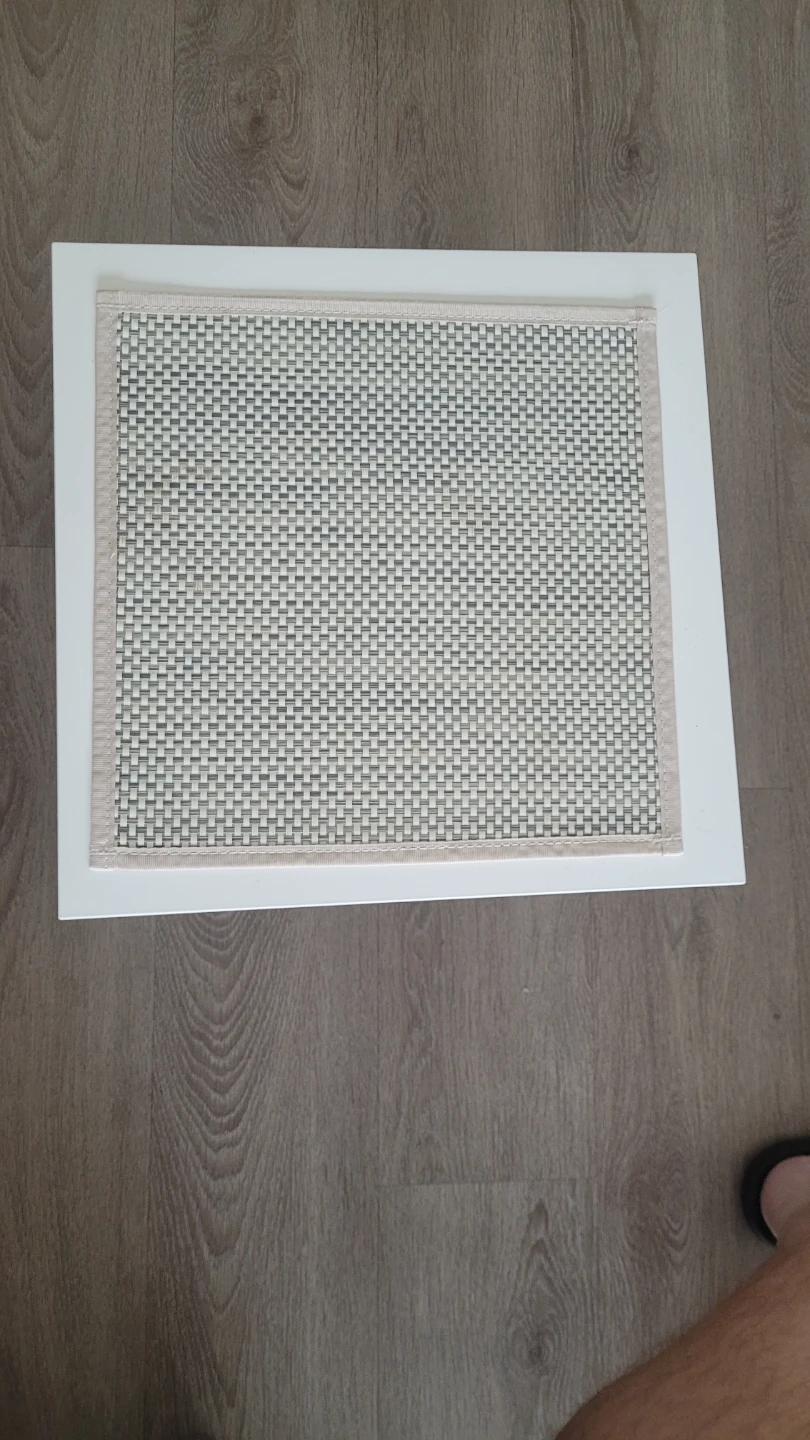 2x Small White Side Table (Free woven top mats)