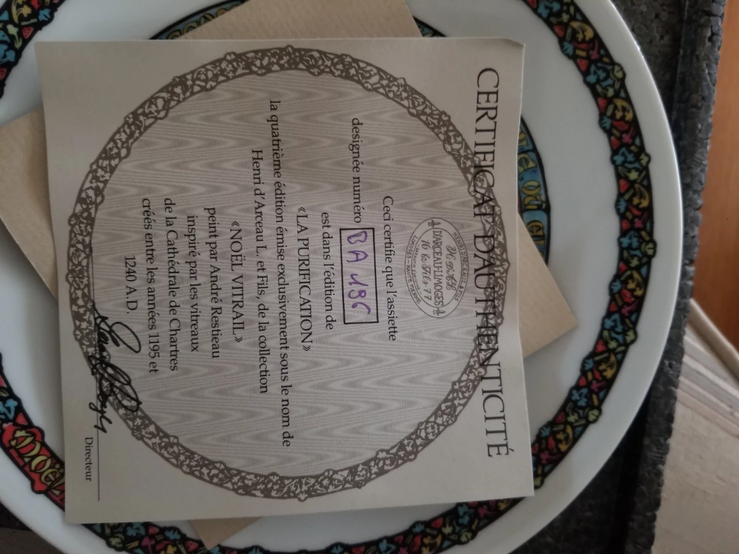 Noel Vitrail The Adoration Plate - photo 3