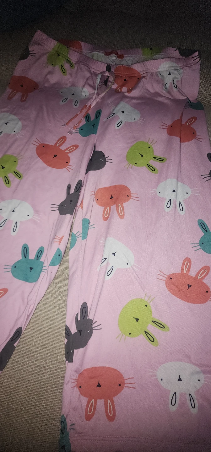 Pink bunny pajama capri cut pants - photo 3