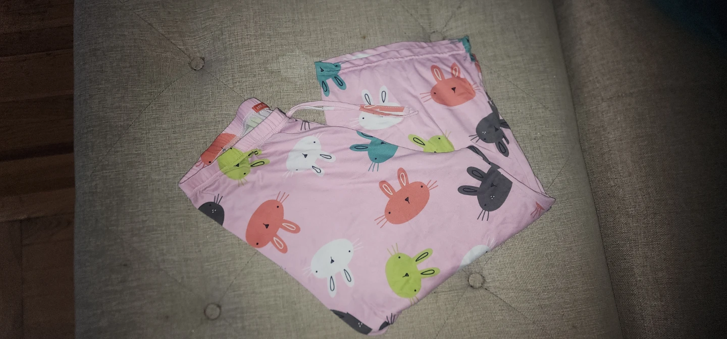 Pink bunny pajama capri cut pants - photo 4