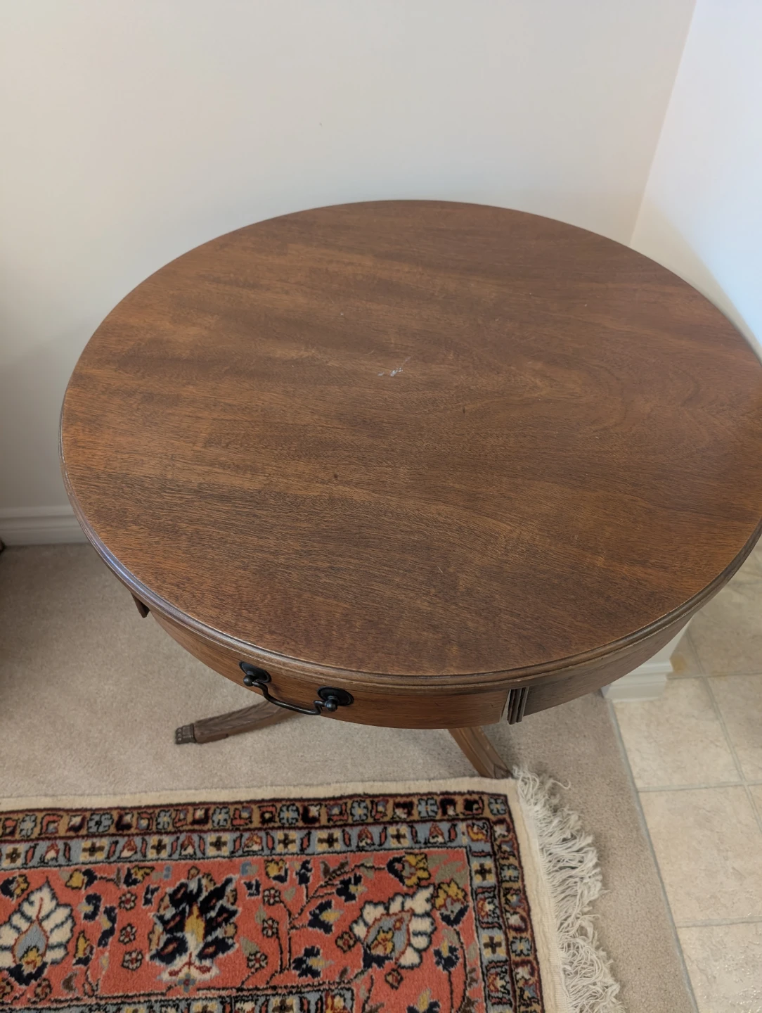 Wooden accent table with drawer - photo 2