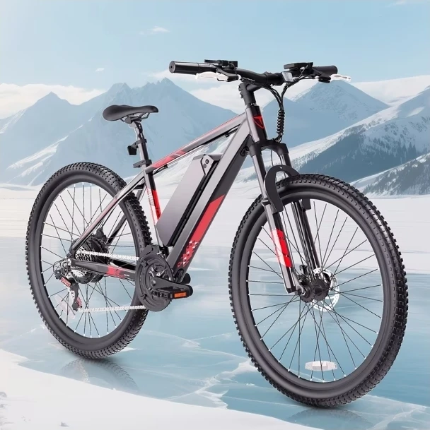 Electric Mountain Bike - Red and Grey