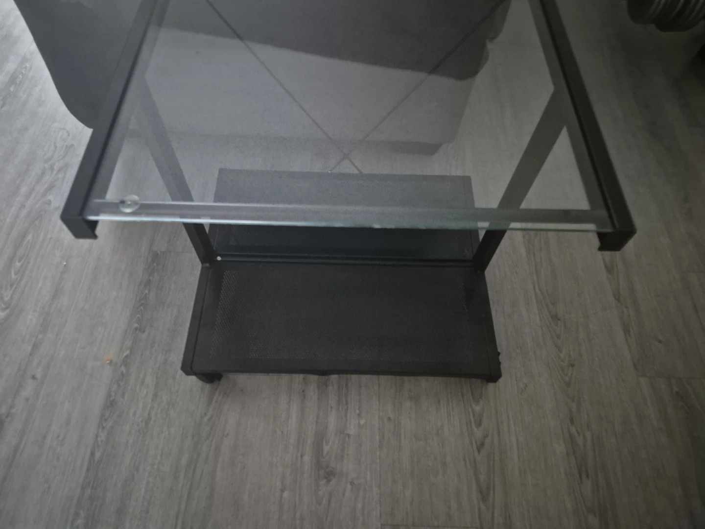 Glass Top Side Table with Metal Frame