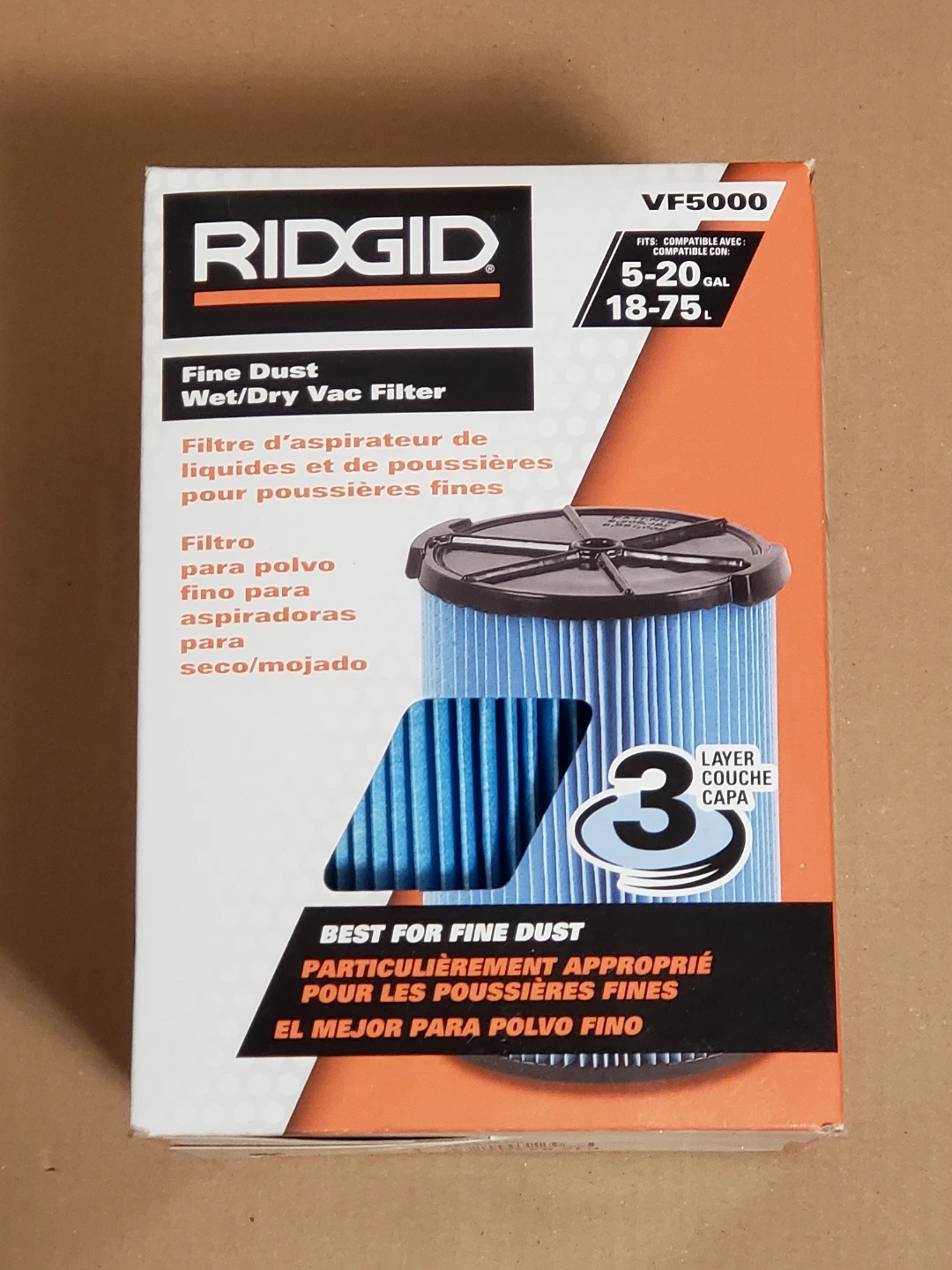 RIDGID VF5000 Fine Dust Wet/Dry Vac Filter