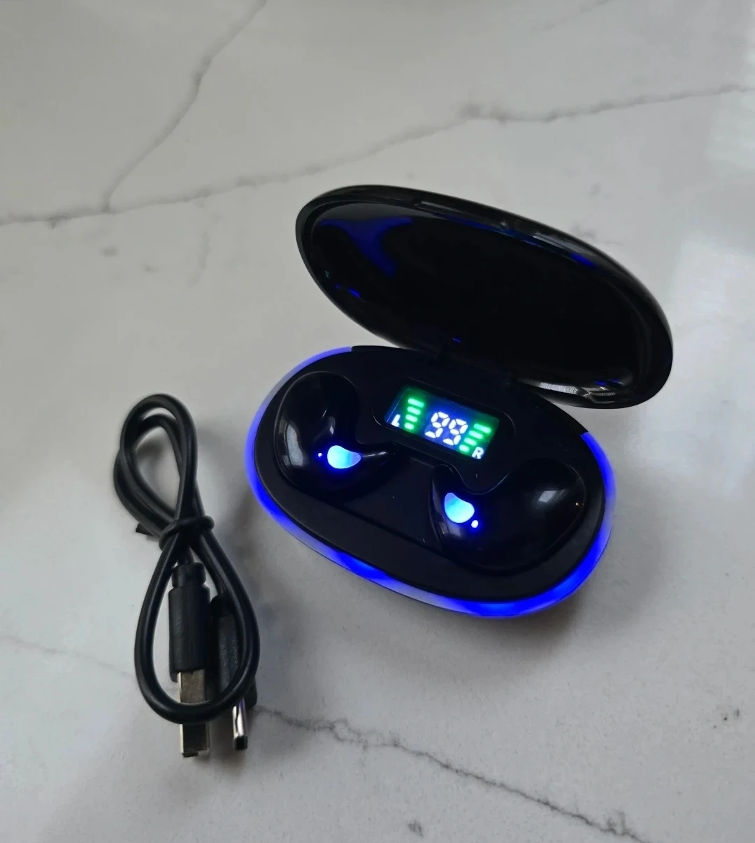 Black Wireless Earbuds with Charging Case