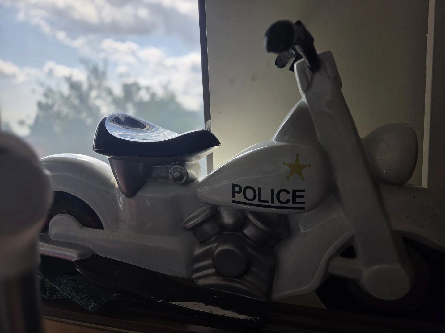 White Police Motorcycle Toy