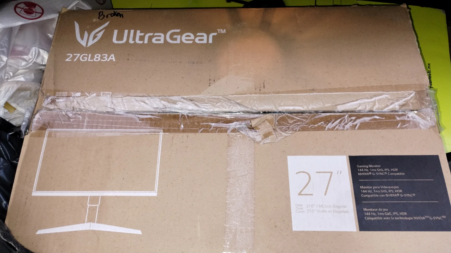 LG UltraGear 27GL83A Gaming Monitor- for parts or repair