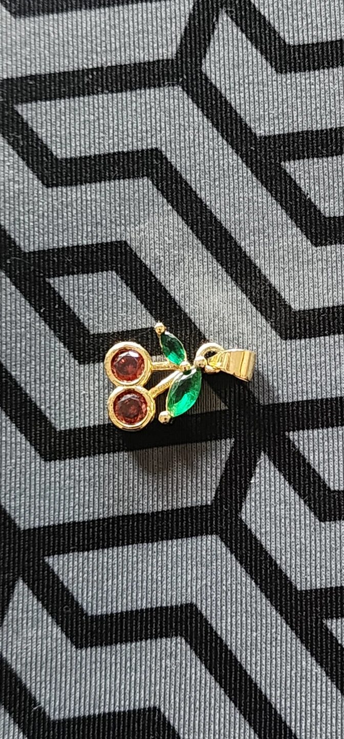 Cherry Charm with Red and Green Stones