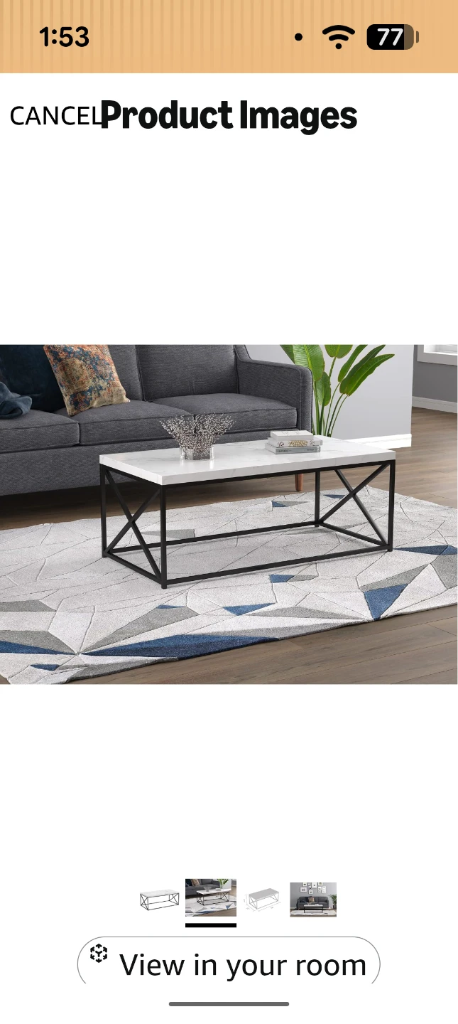 Modern Coffee Table with Marble Top - photo 3