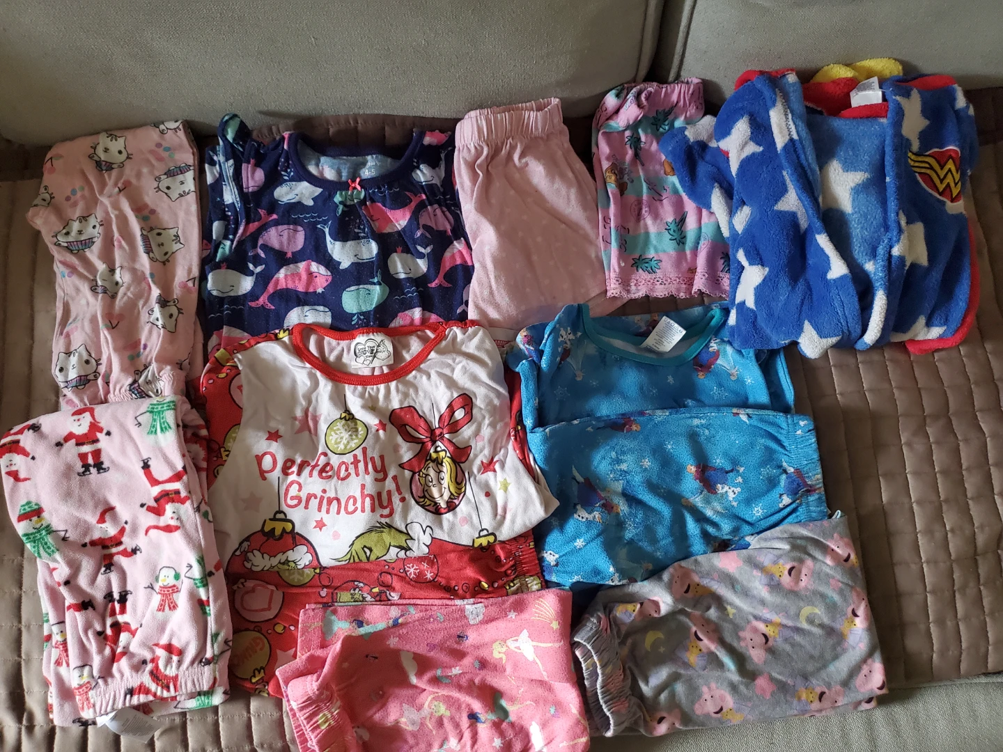 Girls' Pajamas and Clothing Bundle size 4