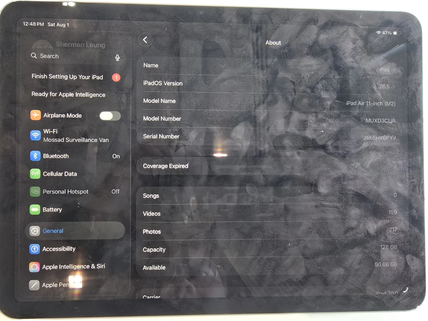 (READ DESC) Apple iPad Air (11-inch, M2) 128GB WiFi + Cellular
