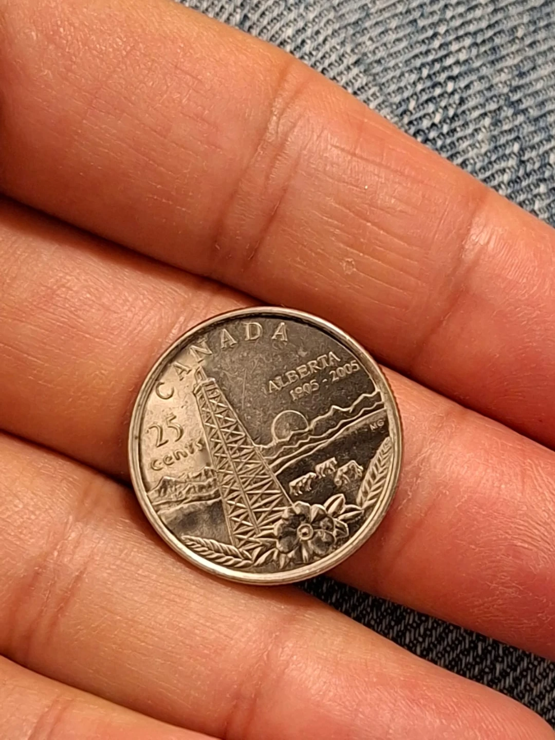 Canada 25 Cents Alberta 1905-2005 Coin