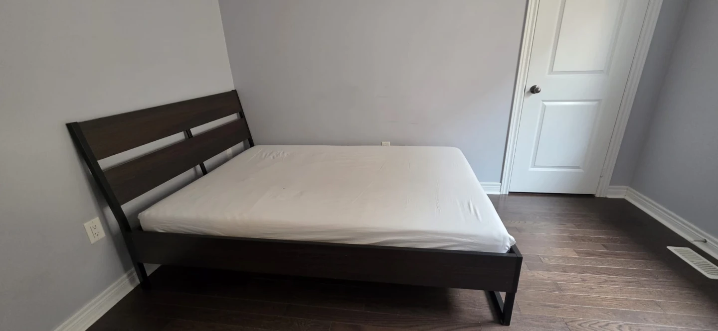 IKEA Luroy Bed (Double/ Full) with  new matress- Dark Brown - photo 2
