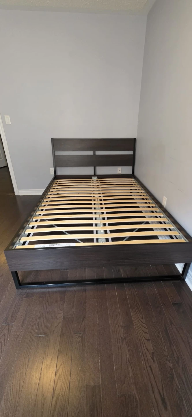 IKEA Luroy Bed (Double/ Full) with  new matress- Dark Brown - photo 3