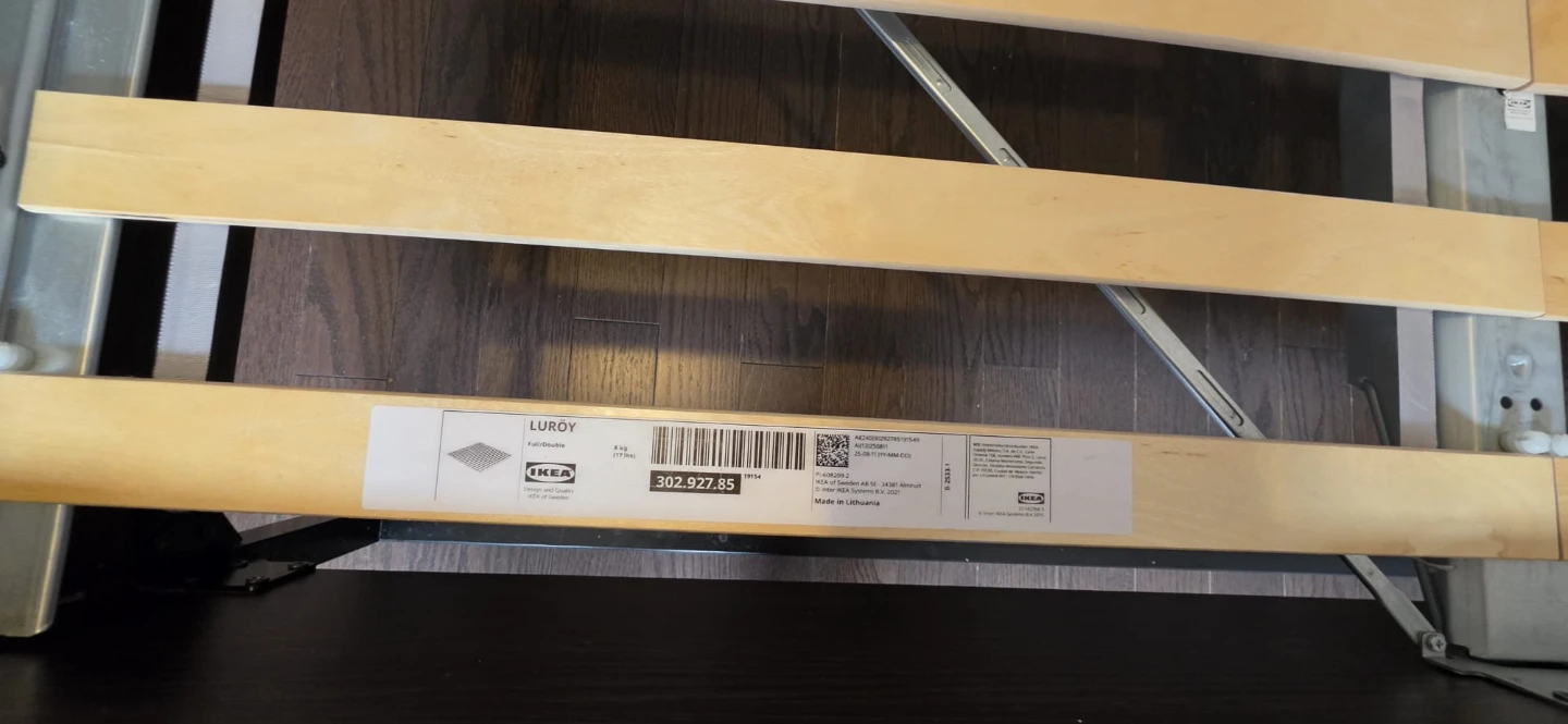 IKEA Luroy Bed (Double/ Full) with  new matress- Dark Brown - photo 4