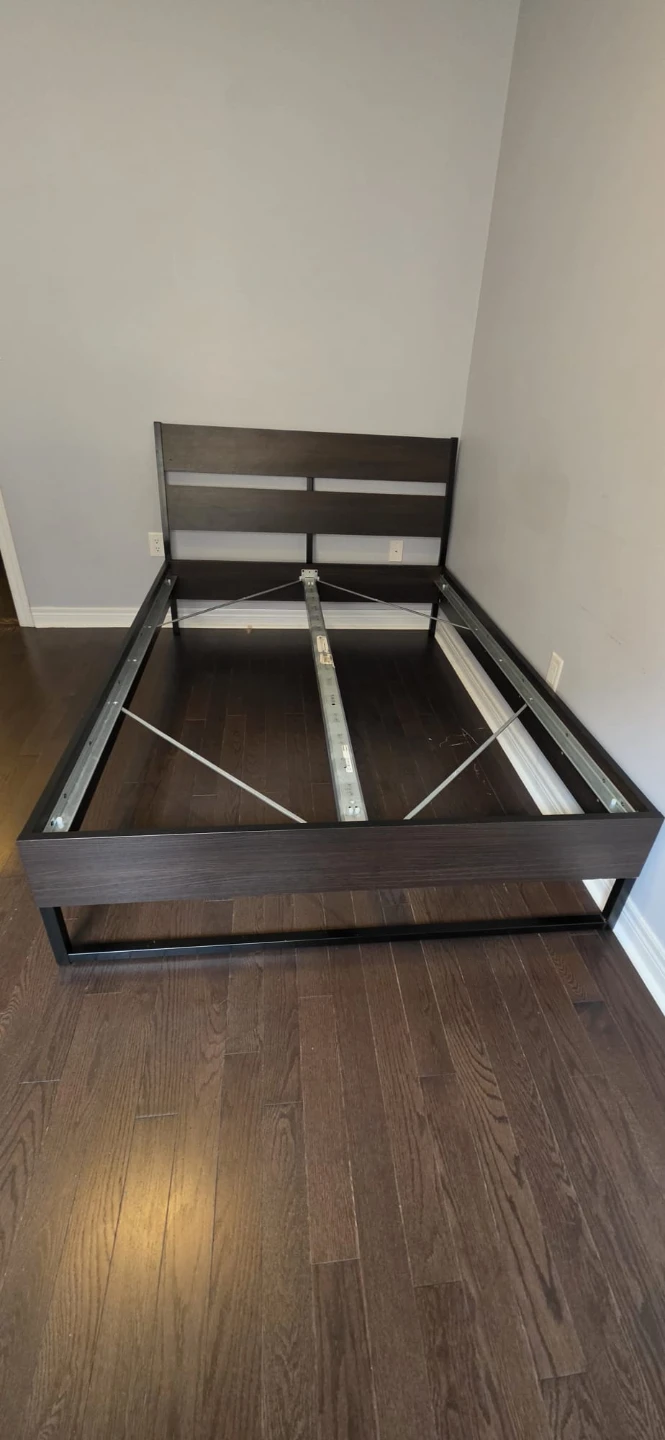 IKEA Luroy Bed (Double/ Full) with  new matress- Dark Brown - photo 5
