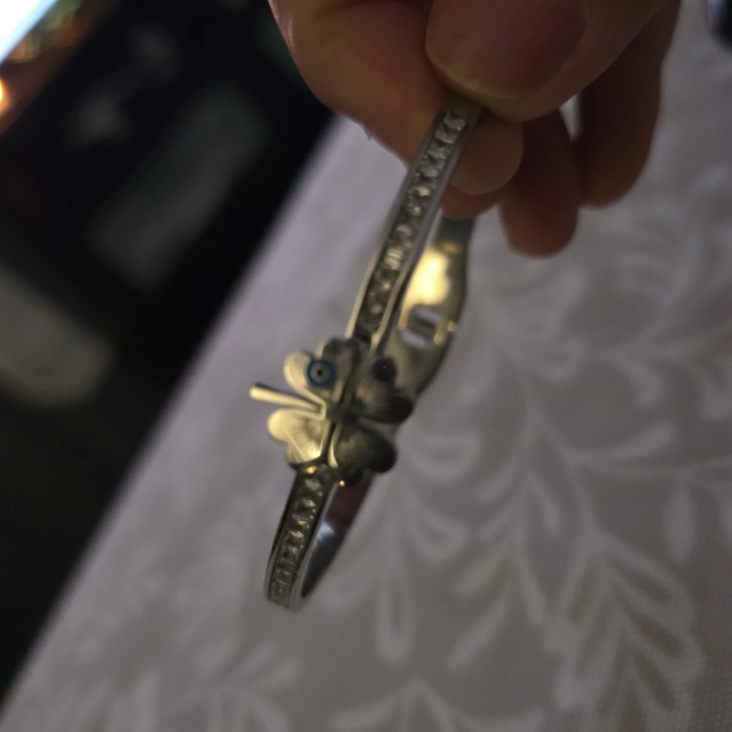 Silver Tone Lucky Clover & Evil Eye Charm Bracelet - photo 4