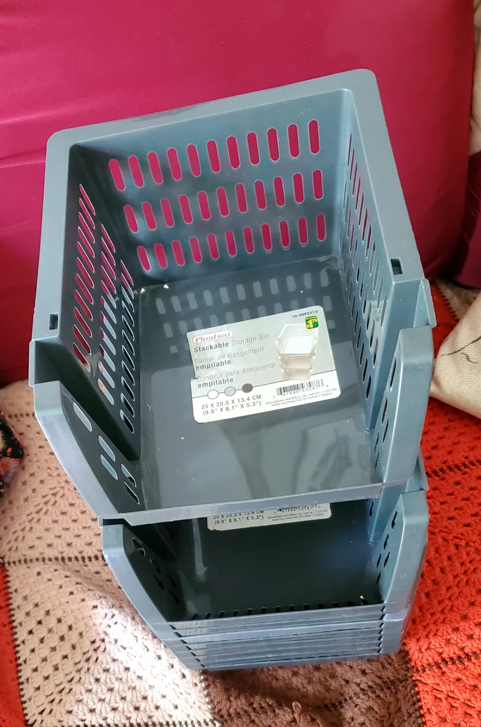 Plastico Stackable Storage organizer - Grey