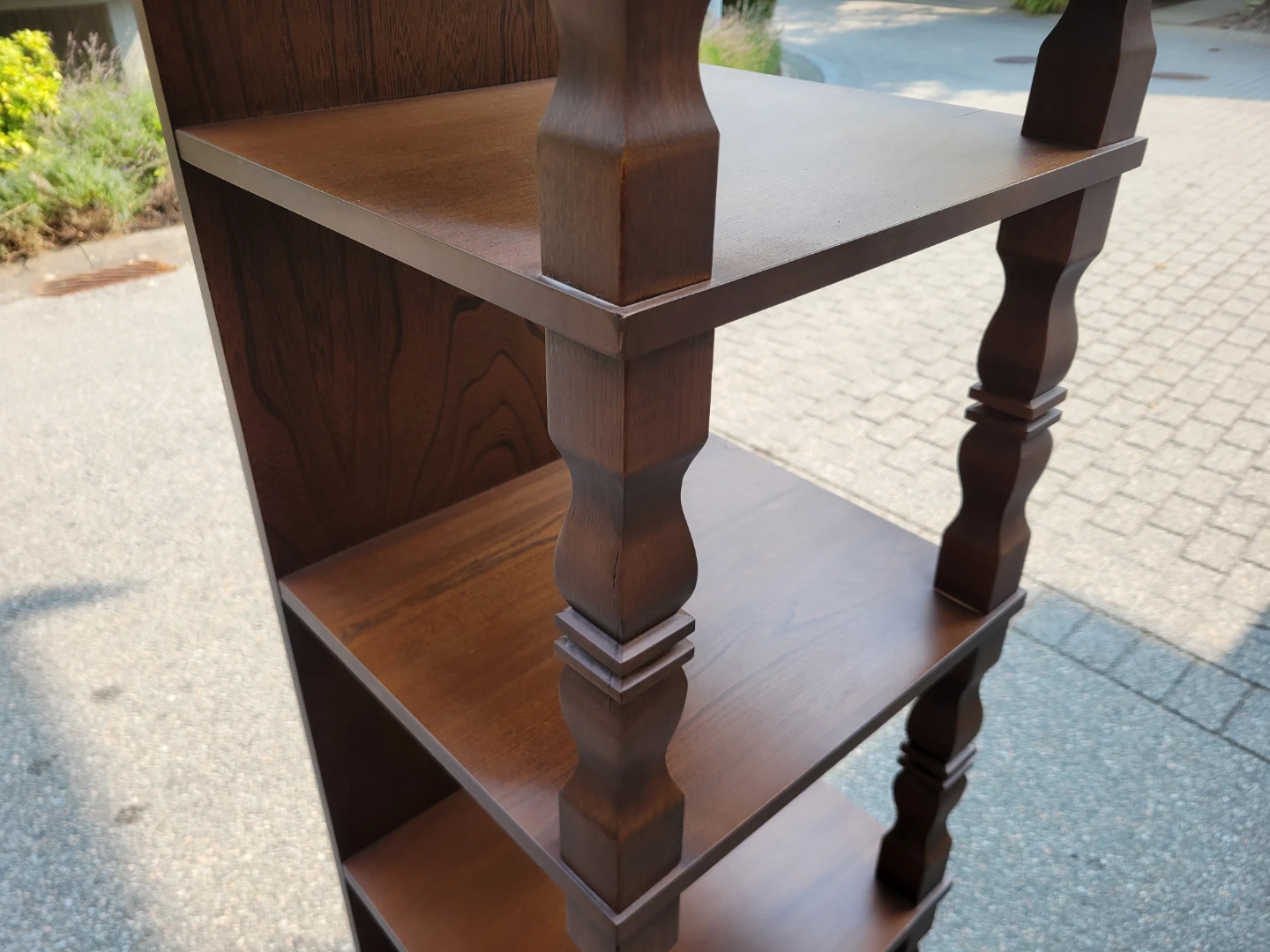 Beautiful Vintage Wooden Etagere Tower Shelf w/ Lower Cabinet. - photo 5