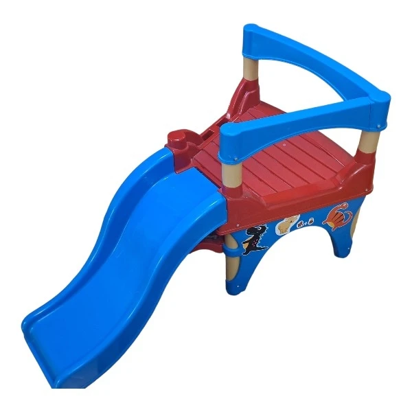 Blue and Red Plastic Toddler Slide