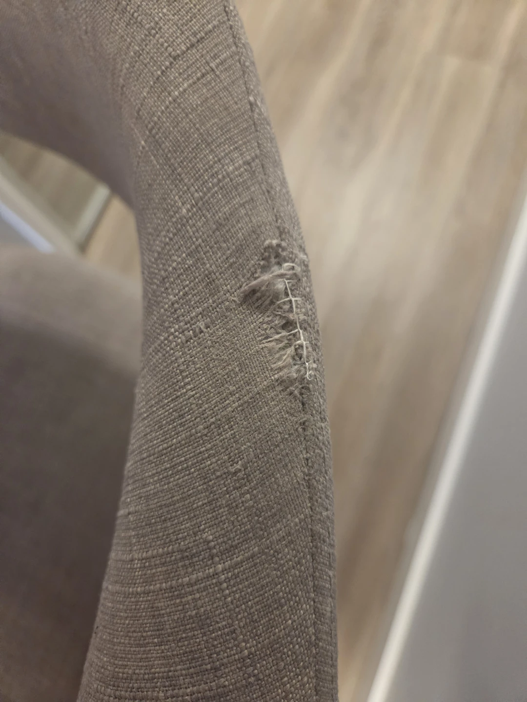 Bar Stool - Grey Fabric and Wood - photo 3