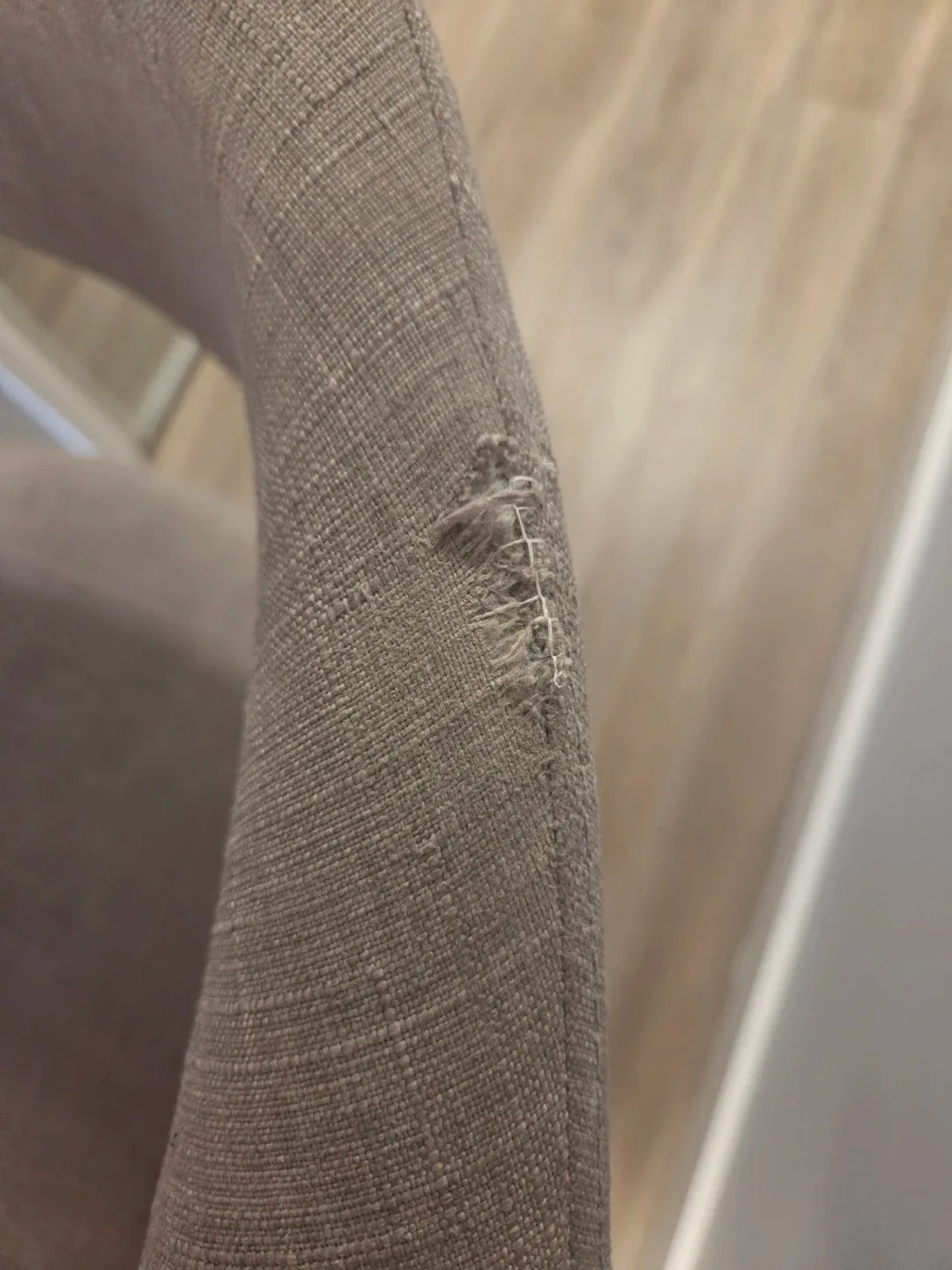 Bar Stool - Grey Fabric and Wood - photo 3