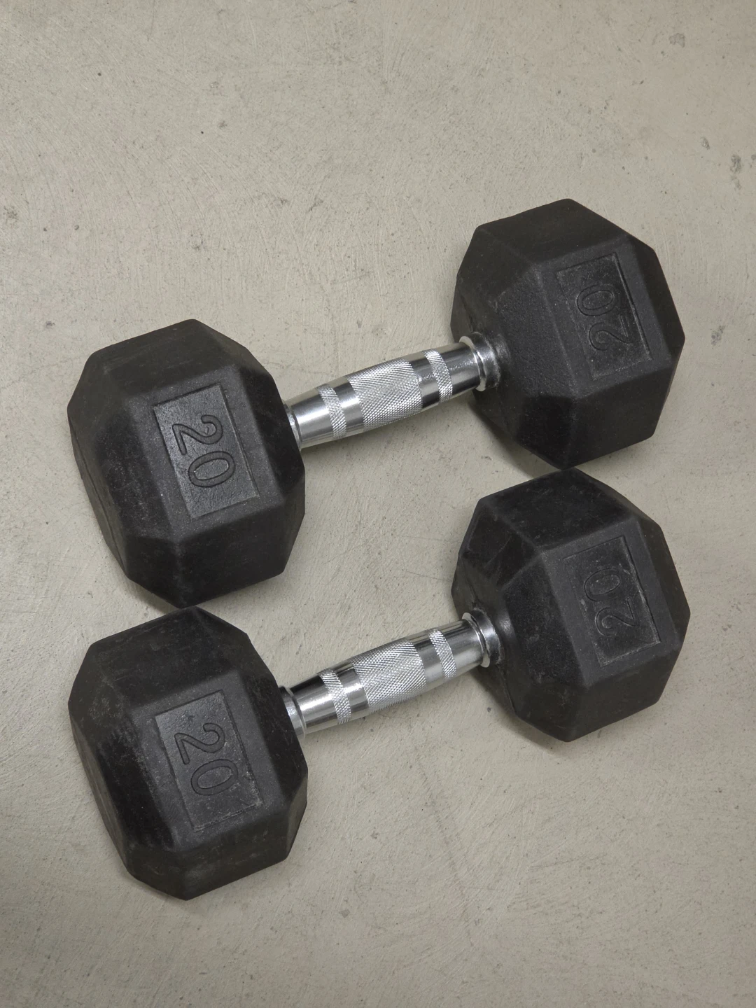 Pair of 20lb Hex Dumbbells