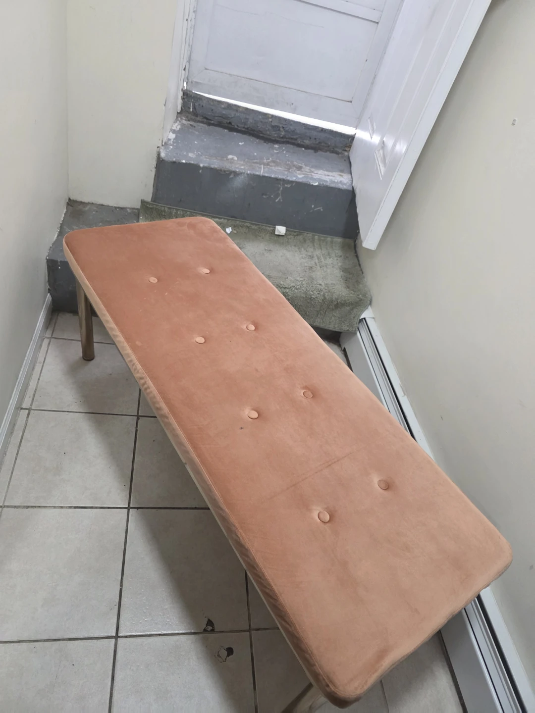 Velvet Tufted Bench - photo 3