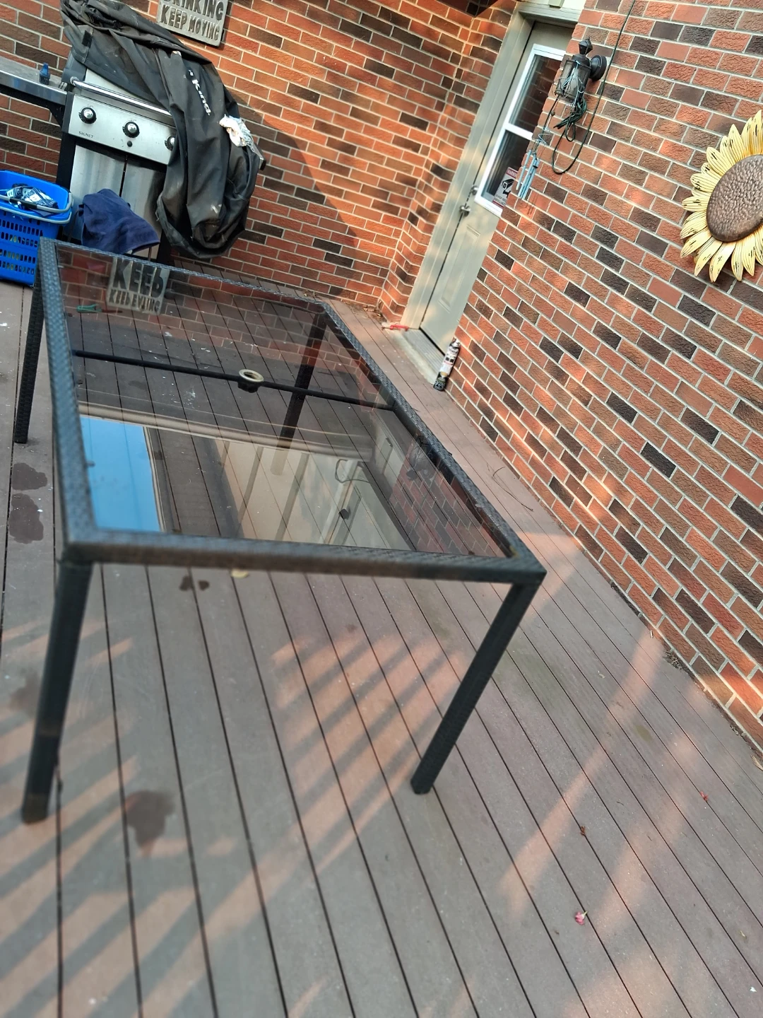 Glass Top Patio Table and Chairs