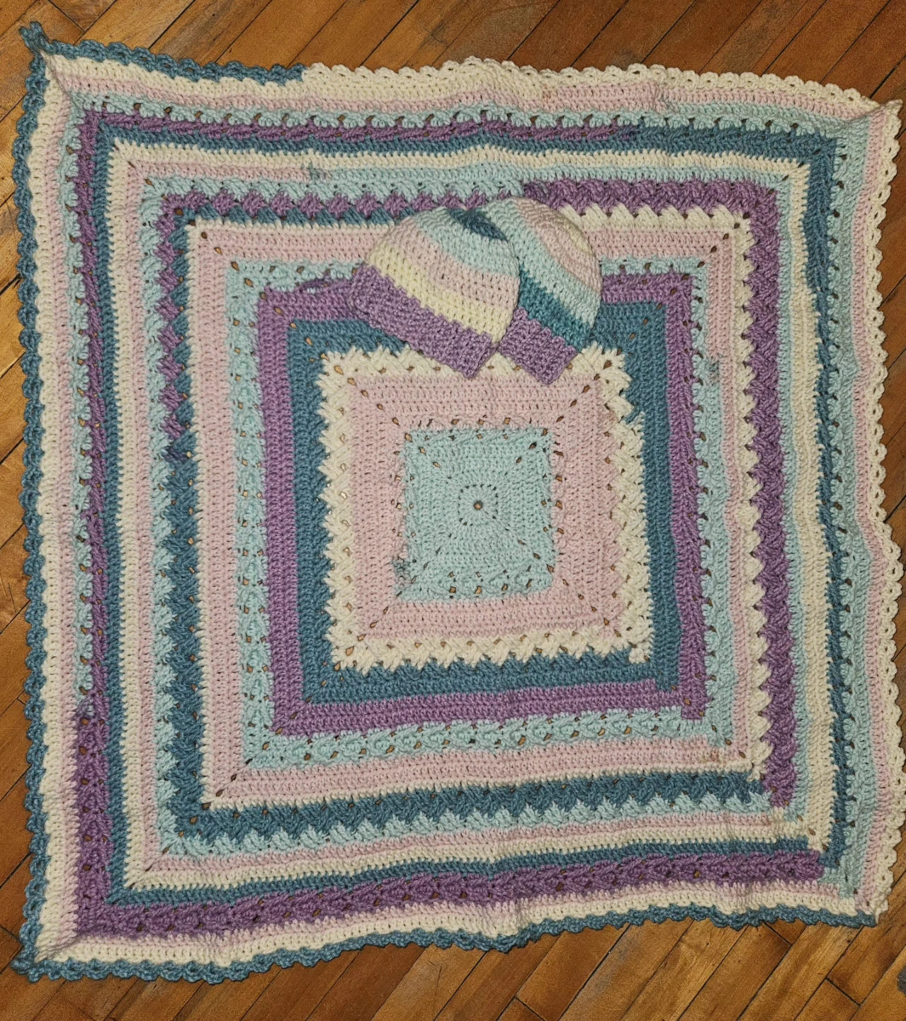 Handmade Baby Blanket & Hat Set