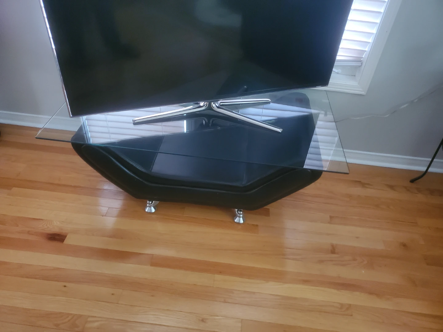 Glass Top Table with Black Base - photo 2