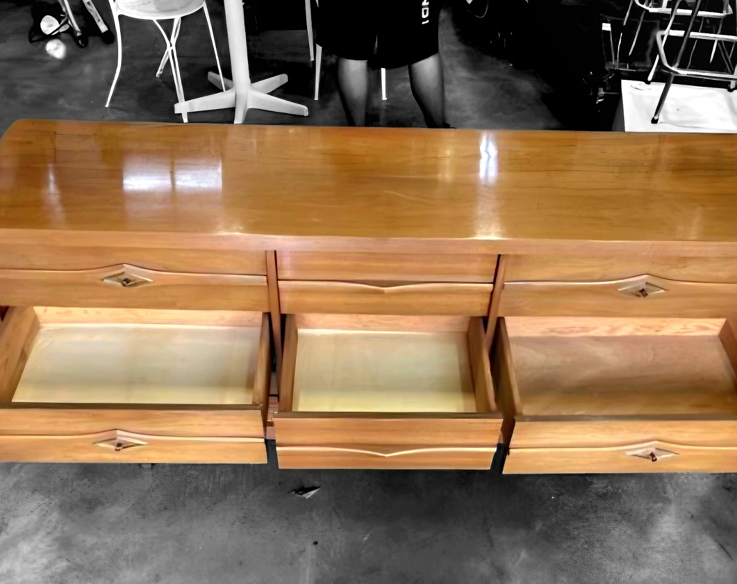 MCM Walnut Nine Drawer Lowboy Dresser - photo 4