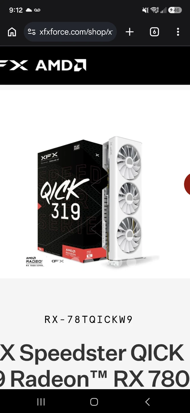 XFX Speedster QICK 319 Radeon RX 7800 XT Graphics Card