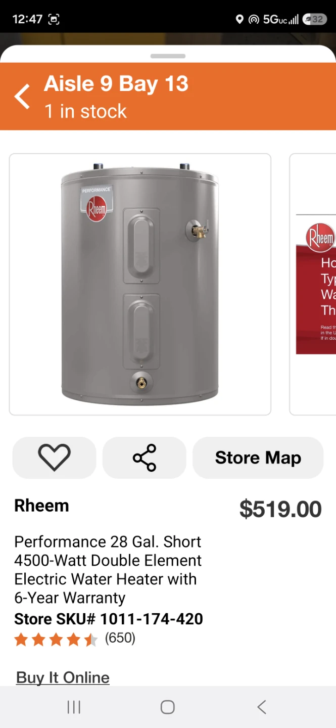 Rheem Performance 28 Gal. Electric Water Heater - photo 2