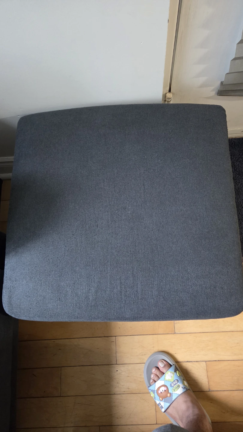 Dark grey fabric sofa with ottoman - photo 3