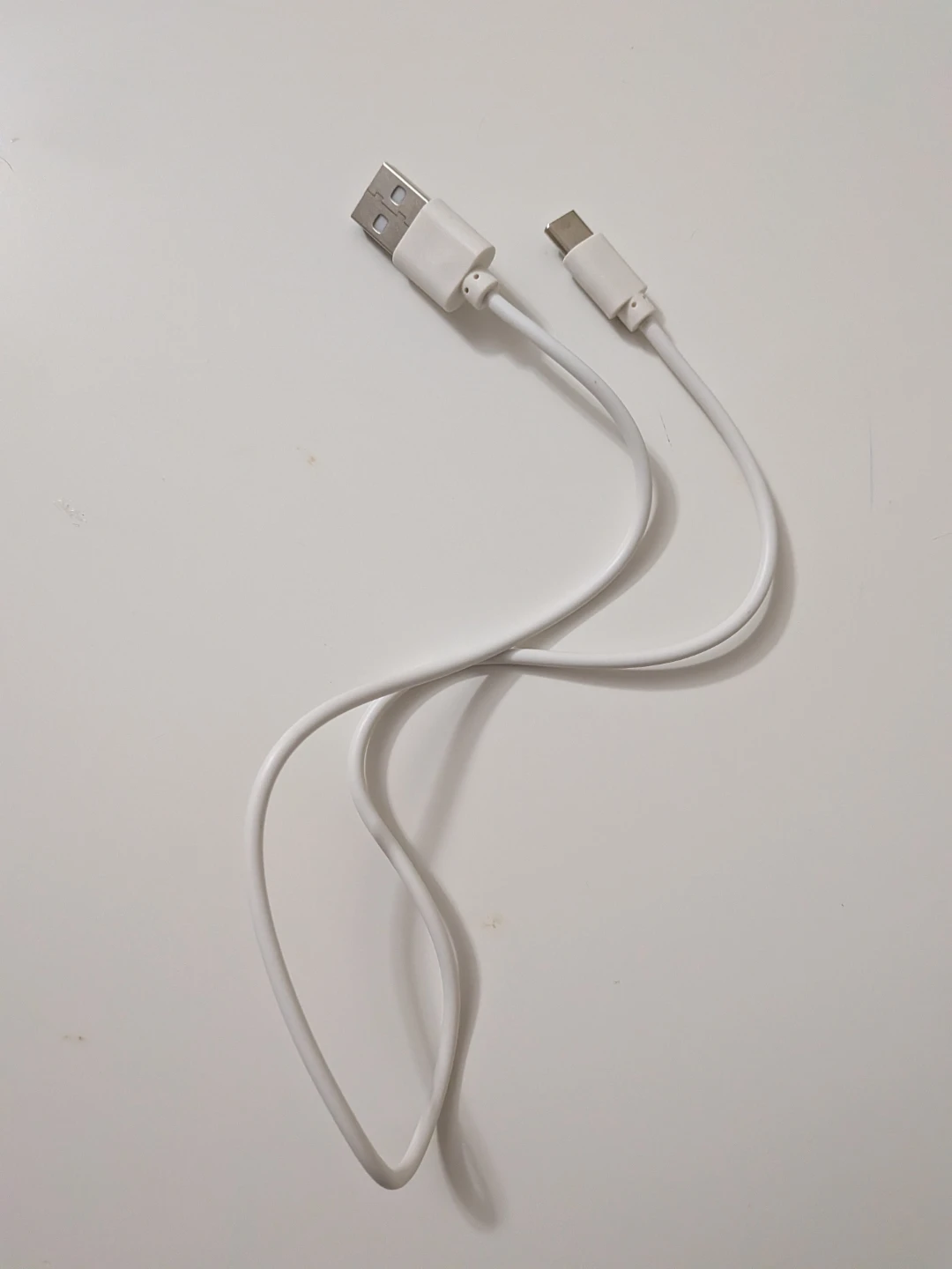 White USB-A to USB-C Charging Cable