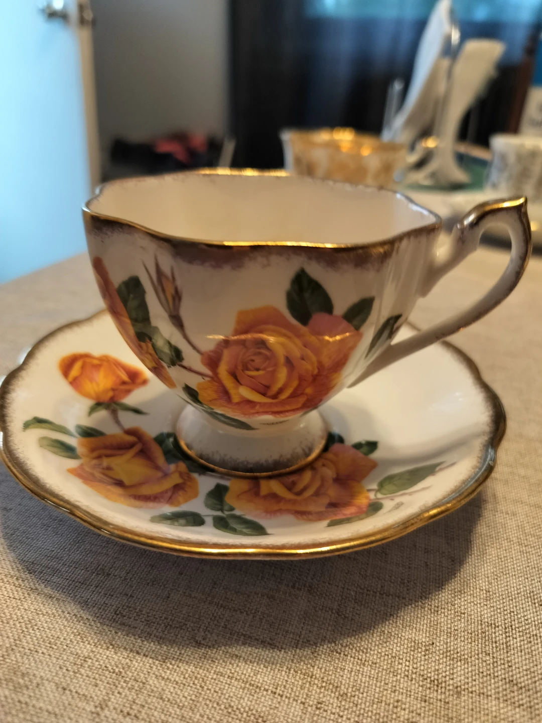 Royal Albert Queen Anne Roses Teacup and Saucer Set