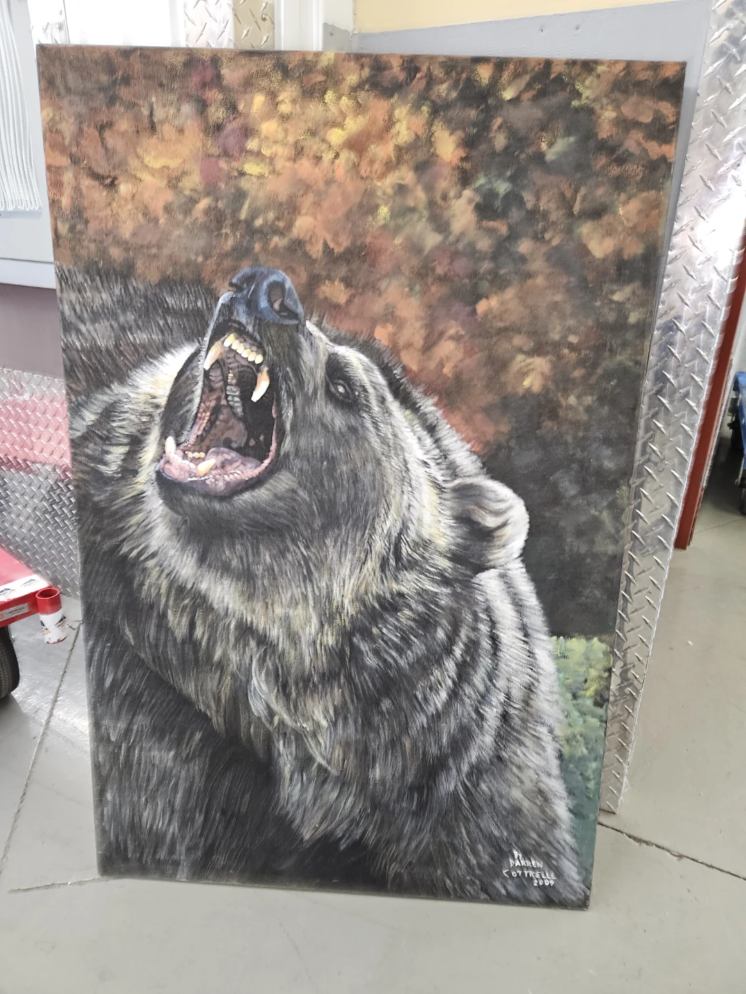 Original Oil Painting - Roaring Bear by Darren Cottrelle (2009) - photo 2