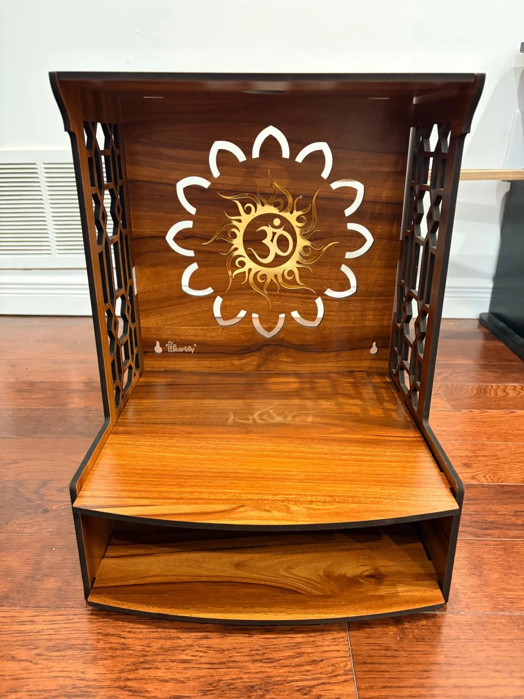 Wooden Mandir with Om Symbol