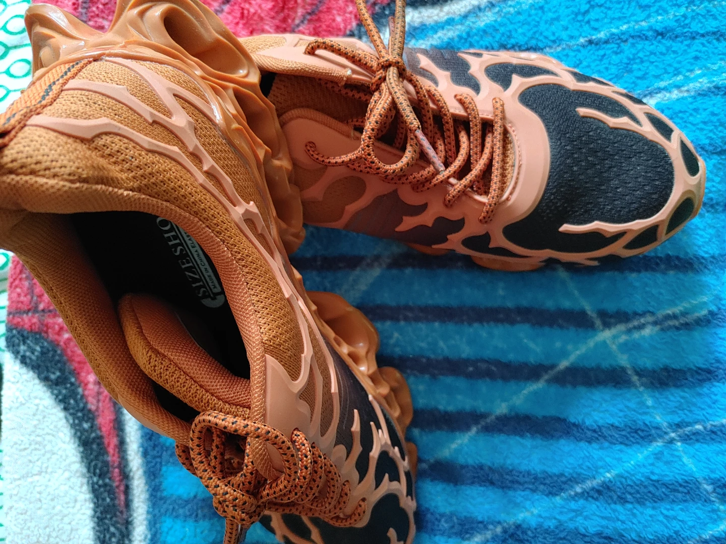 Orange and Black Athletic Shoes